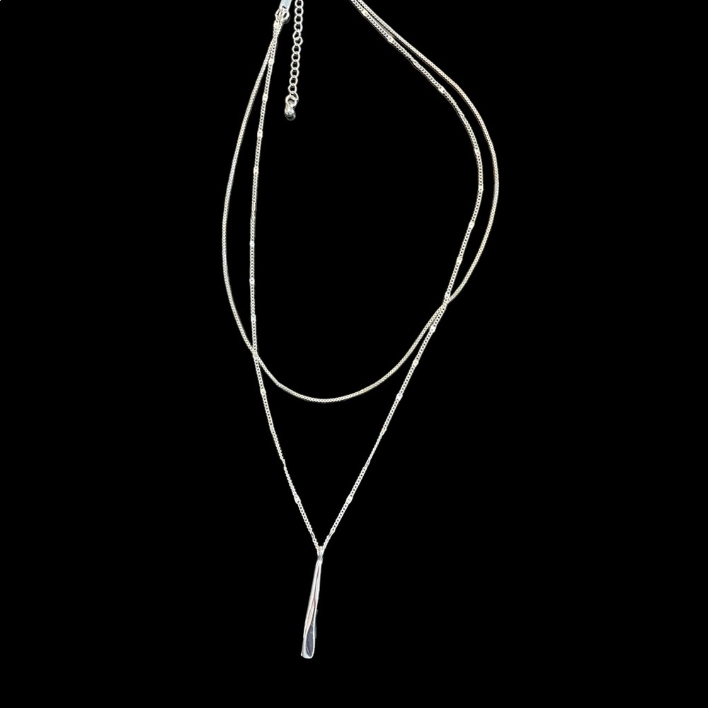 Jenny bird double strand sterling silver necklace